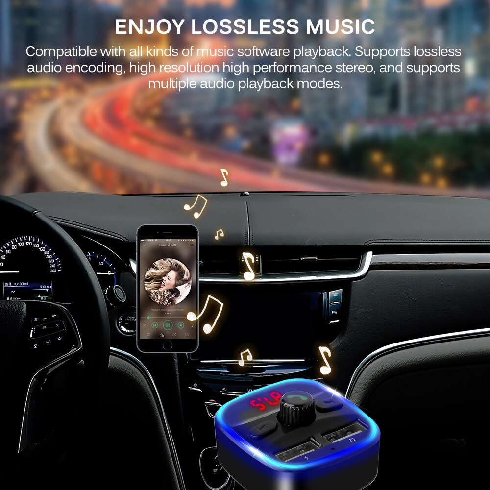FM Transmitter Handsfree Bluetooth Wireless Car Kit Car Charger With 2.1A Dual USB FM Modulator Transmiter Music MP3 Player