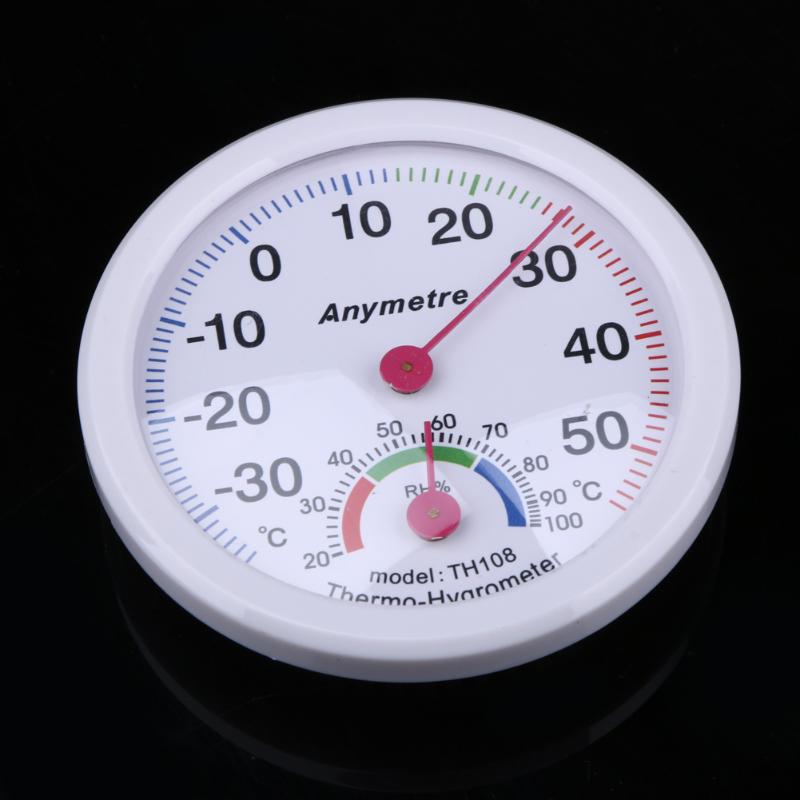 Mini Digitale Thermometer Wit Ronde Digitale In-out Deuren Celsius Kas Thermometer Meter Hygrometer Meet Apparaat