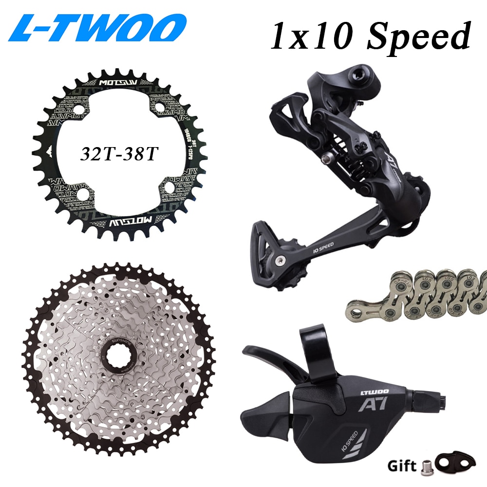 LTWOO A7 1X10S Groupset 10 speed shift lever derailleur SUNSHINE cassette 42T 46T 50T VXM Chain MOTSUV Chainring 32T 34T 36T 38T