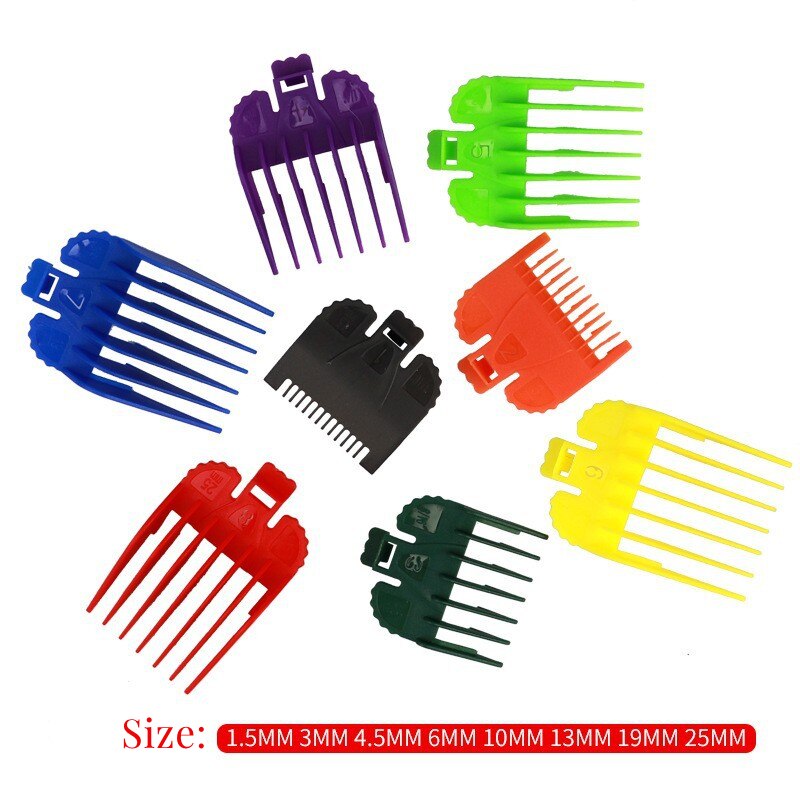 2/8Pcs Hair Clipper Cutting Guide Comb Guards Limit Comb Tools Kit 46x38mm Cutting Head for WAHL 1.5/3/4.5/6/10/13/19/25mm G0704: Colorful
