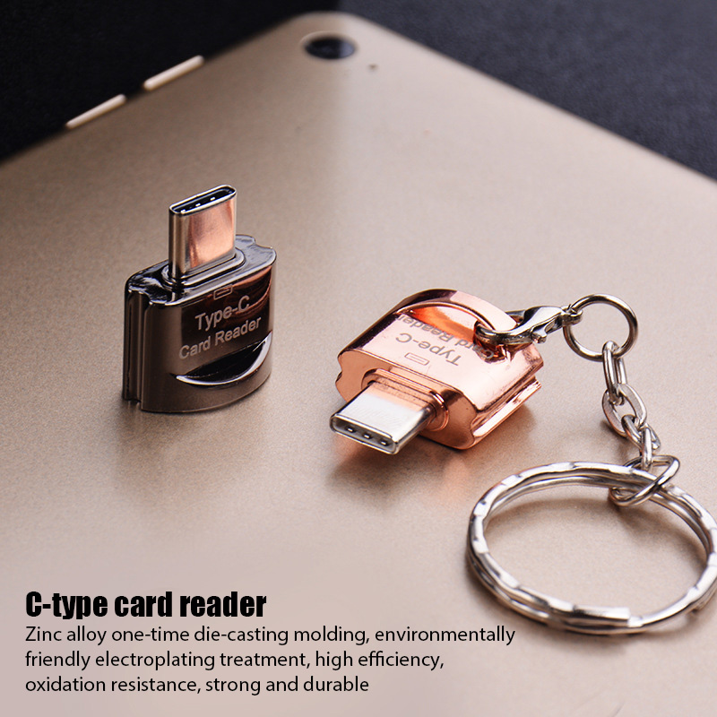 Przenośny czytnik kart USB 3.1 typu C, adapter USB-C TF mikro OTG, miniaturowy czytnik kart pamięci typu C robić laptopów Macbook, telefonów komórkowych.