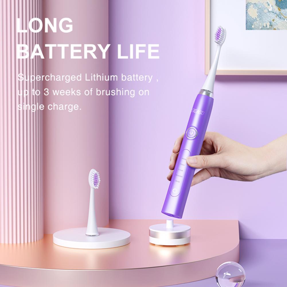 Elektrische Tandenborstel Sonic SG-986 Voor Volwassenen Diepe Schoon IPX7 Waterdichte Stille Met 3 Opzetborstels Dental Care