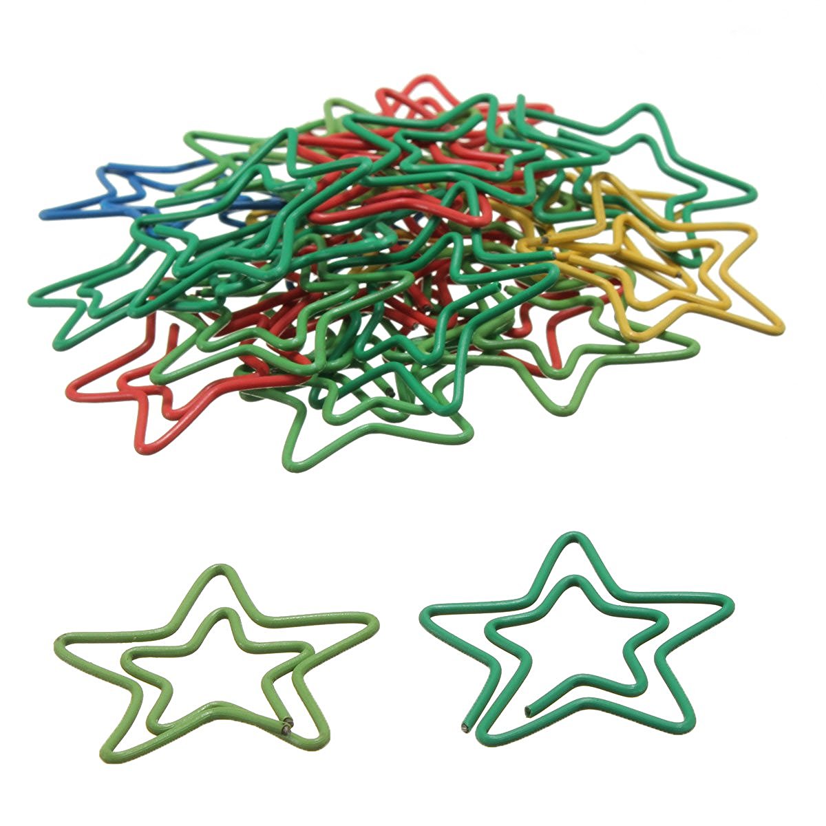 PPYY-Pinzas de papel, 24 piezas en caja de PVC, Estrella