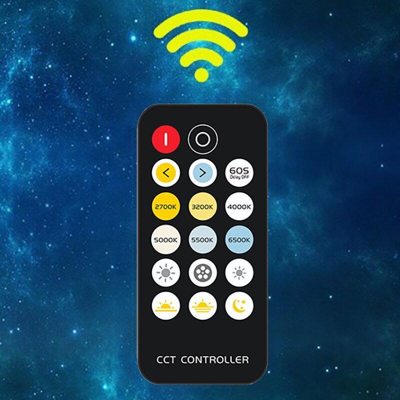 LED Controller Mini Wireless RF 17-Key Remote Control Constant Pressure Two-Color Light RGB+CCT LED Strip Controller