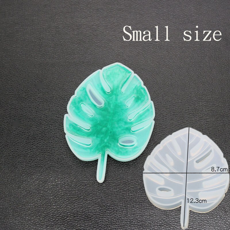 Molde de posavasos de hormigón, bandeja epoxi con de hojas de tortuga, posavasos de arcilla casero: A  mold