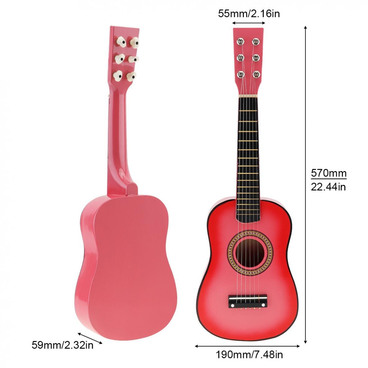 IRIN-Mini Guitarra acústica portátil para niños, instrumento musical de tilo de 23 pulgadas, 12 trastes, 6 cuerdas, con púa y cuerdas