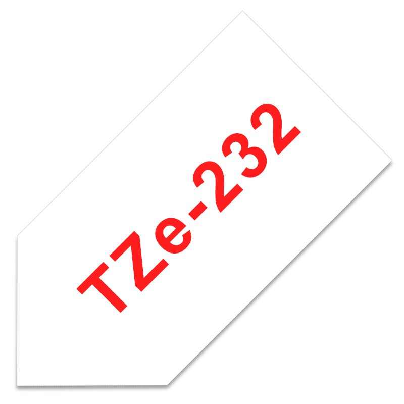 TZe-231 Label Tapes for Brother P-touch 12mm Tape 1PCS TZe 231 Black on White tze Tape Compatible for Brother PTH100 PTD210: red on white