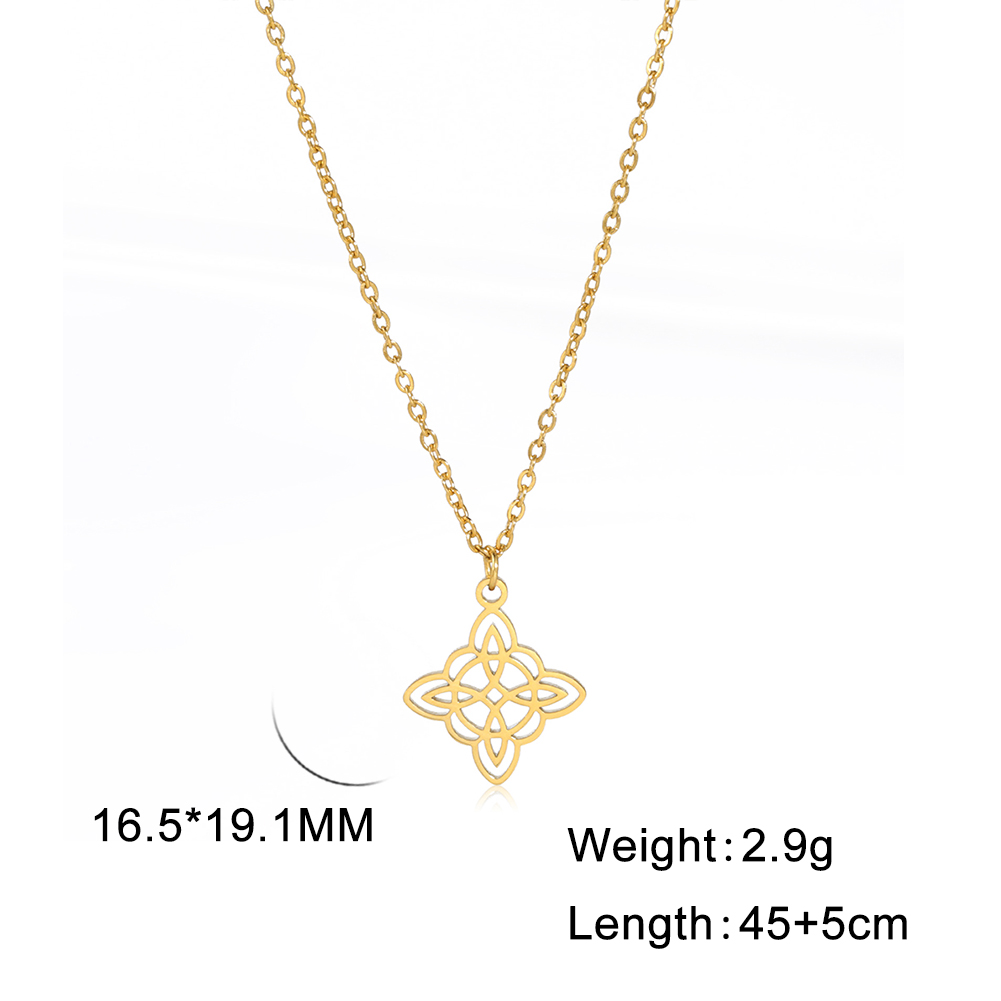 Clásico collar de nudo de bruja la Trinidad de la Media Luna masculina y femenina une amuleto de buena suerte joyas de acero inoxidable Amuleto de protección celta navideños de año