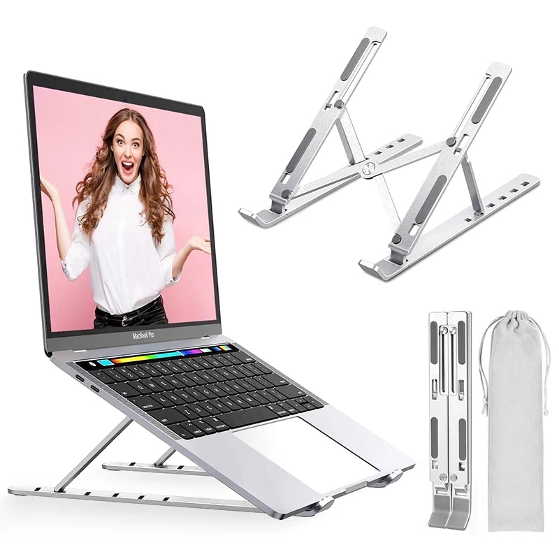 Laptop Stand Rack X Style Adjustable Foldable Aluminum Alloy Office Desktop Notebook Holder Desk For 7-17.3 Inch Macbook Pro Air