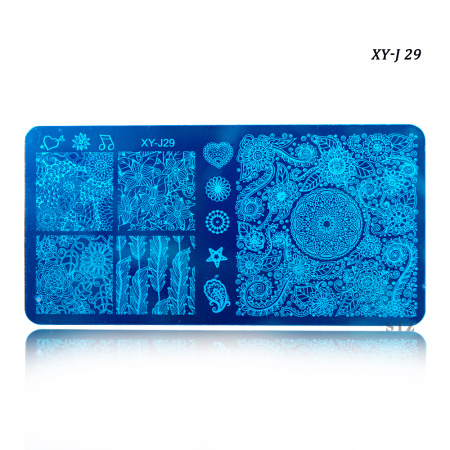 12 x 6cm 16 designs blomster tegneserie blonder gør-det-selv polish stempling nail art stempel skabeloner manicure negle stencils overførselsværktøj xyj 17-32: Xyj 29