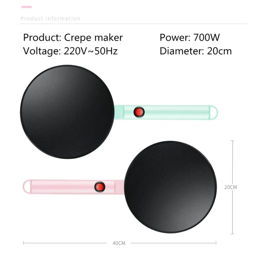 Crepé eléctrico de 220V y 700W máquina de tortitas para Pizza, plancha antiadherente para hornear, pan, pastel, máquina de cocina, herramientas para cocinar tarta
