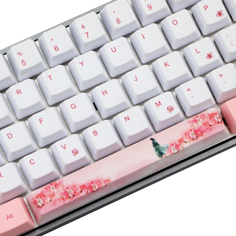 Sakura Dye-Sublimation Mechanical Keyboard Cute Keycaps PBT OEM Profile Keycap For GH60 GK61 GK64 Keyboard