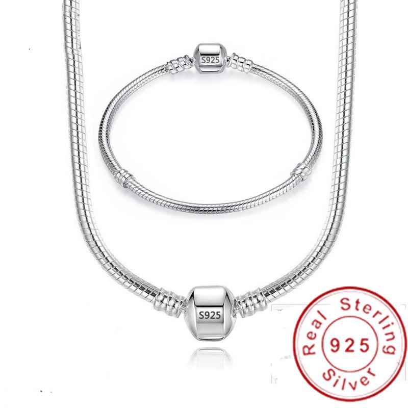 Bijoux fins en argent Sterling 925, ensemble de bijoux fin, collier fait à la main, Set de fête de mariée pour femmes, Bracelet à breloques