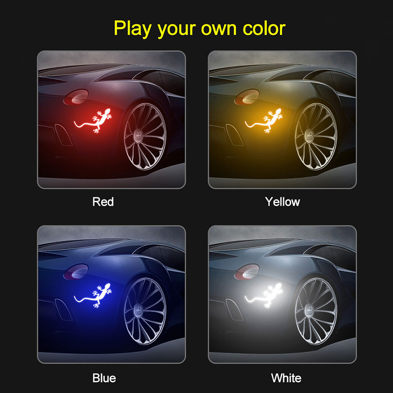 Reflecterende Gecko Sticker Auto Reflecterende Sticker Veiligheid Waarschuwing Mark Body Scratch Blokkeren Stickers 3D Stereo Stickers