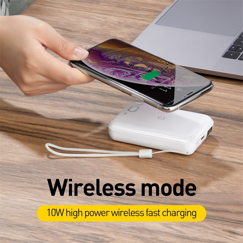 Baseus Quick Charge 3.0 Draadloze Power Bank Pd 10000Mah Qi Draadloze Oplader Powerbank Voor Xiaomi Iphone 11 Mini Externe batterij