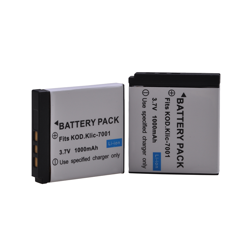 Batterie 1000mAh, Klic-7001 klc 7001 Klic7001, pour Kodak M1063 M341 M340 M320 M1073 V550 V570 V610 V705 M753 M763 M853 M863: 2x Battery