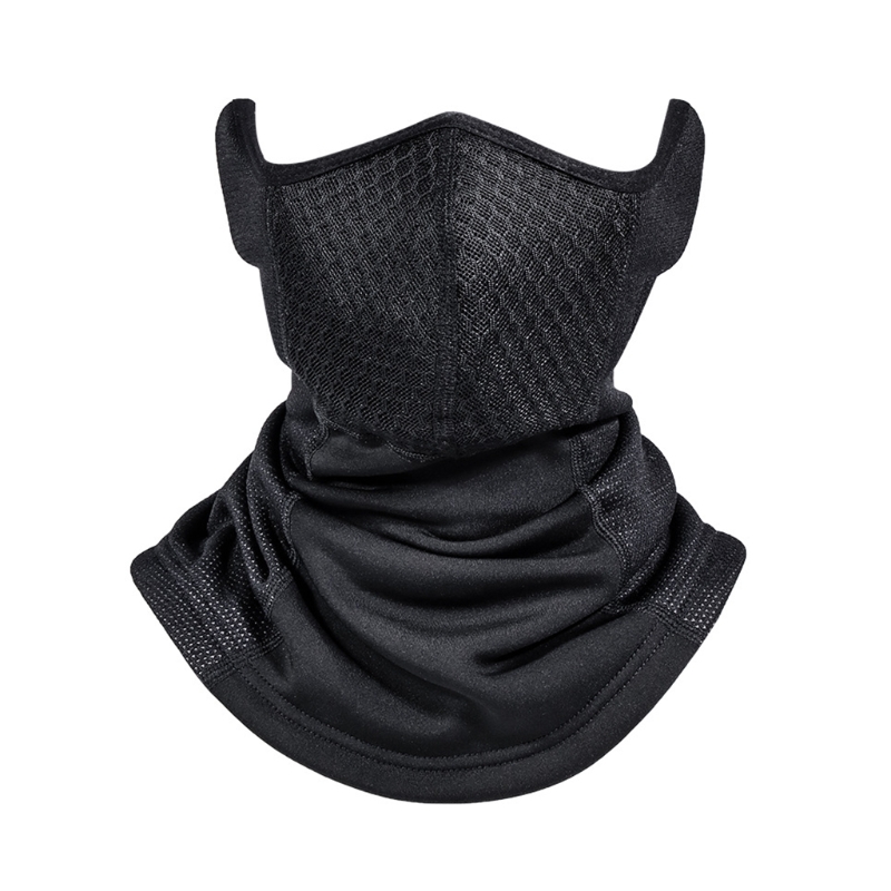 Half Gezicht Cover Bandana Masker, Halsbeenkap Warmer, Winter Multifunctionele Motorfiets Cycing Hoofddeksels Boorden, Lichtgewicht Sjaal: Black