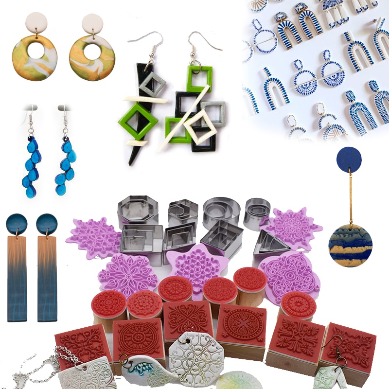 Clay Tool Stainless Steel Geometry Cutting Mold Clay cutter Baroque Mandala texture emboss stamp block pottery tools kit