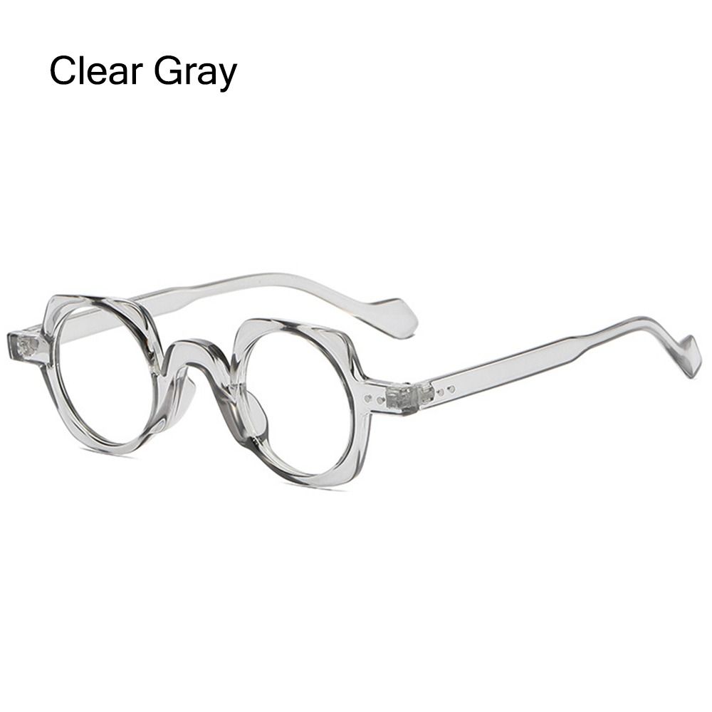 Gafas redondas y cuadradas asimétricas Vintage para hombres y mujeres, gafas de montura óptica de gran tamaño, nueva , 2023: Oro
