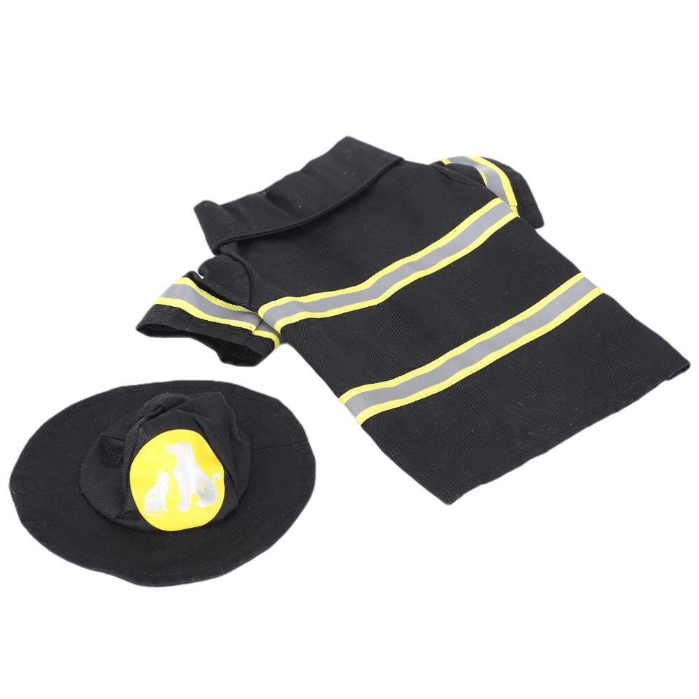 Disfraz de bombero para perros con sombrero, chaqueta de bombero para perros y mascotas, Disfraces de Halloween para cachorros, gorro de gato