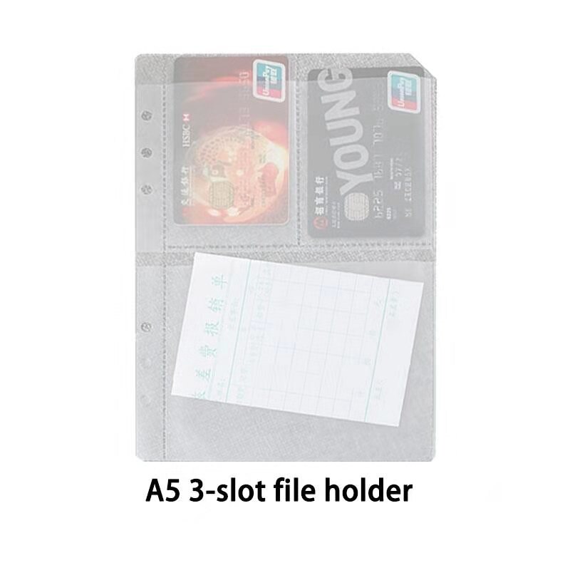 10 stk gennemsigtig opbevaringskortholder  a5 a 6 a7 bindemiddel ringe notesbog 6- hul kort opbevaring planlægning arrangør planner tilbehør