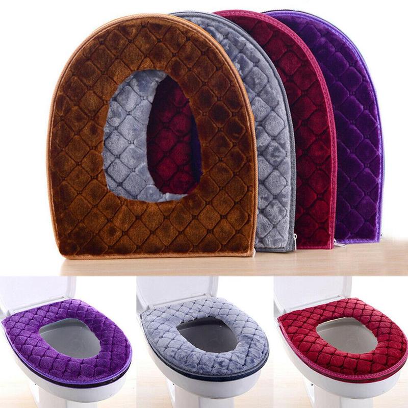 Alfombra de baño aseo cubierta lavable suave asiento almohadillas cálido tapa de inodoro 30cm asiento cojín decoración de baño accesorios de baño