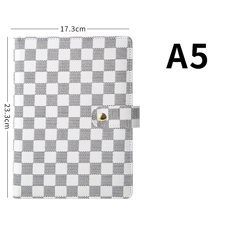 A5 Notebook Losbladige Hoogwaardige Lederen Cover Lattice Notebook & Journal Schedule Boek Notebook Lederen Case: Cover Only2