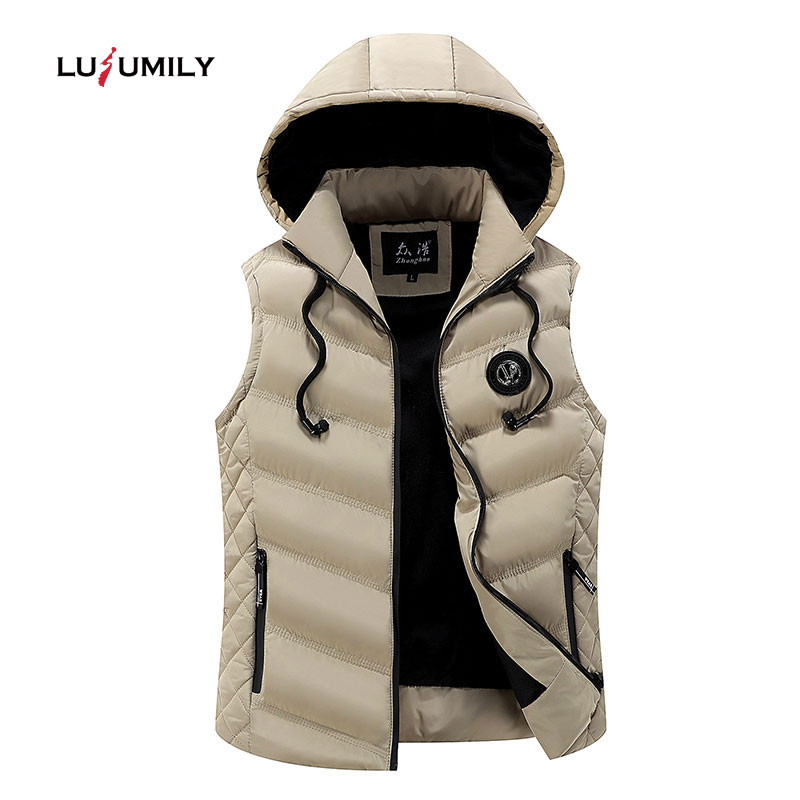 Lusumily tyk varm vest dame ærmeløs jakke kvinde vinter solid slim vest dame vindtæt varm headset vest