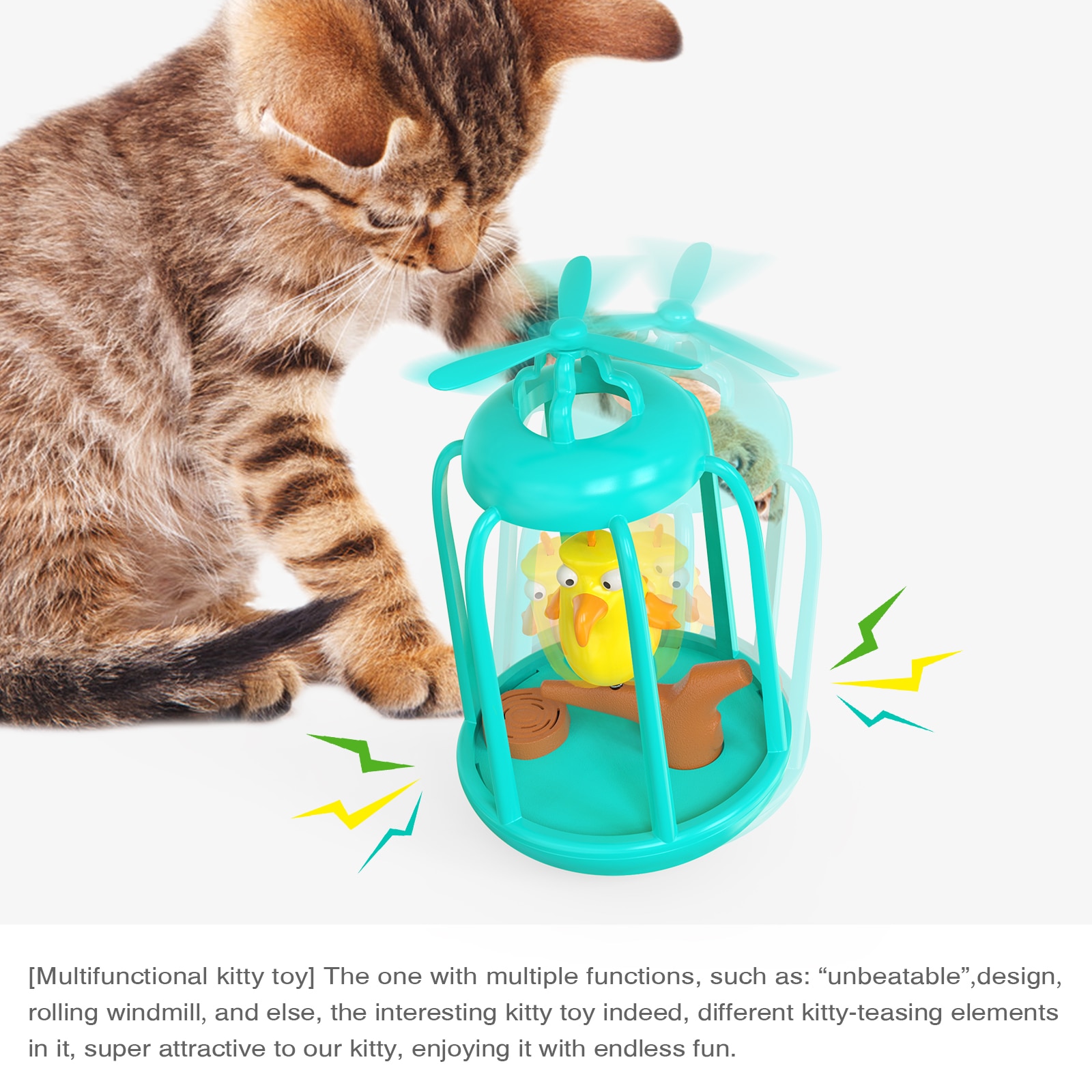 Cage à oiseaux couinants pour chat, jouet Original et amusant, gobelet pour chats et chatons, avec appels d&#39;oiseaux, balançoire Interactive, chasse, produits pour animaux de compagnie