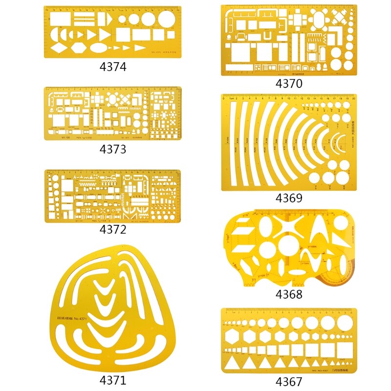 Architectural Template Ruler Drawing Stencil Measuring Tool Student