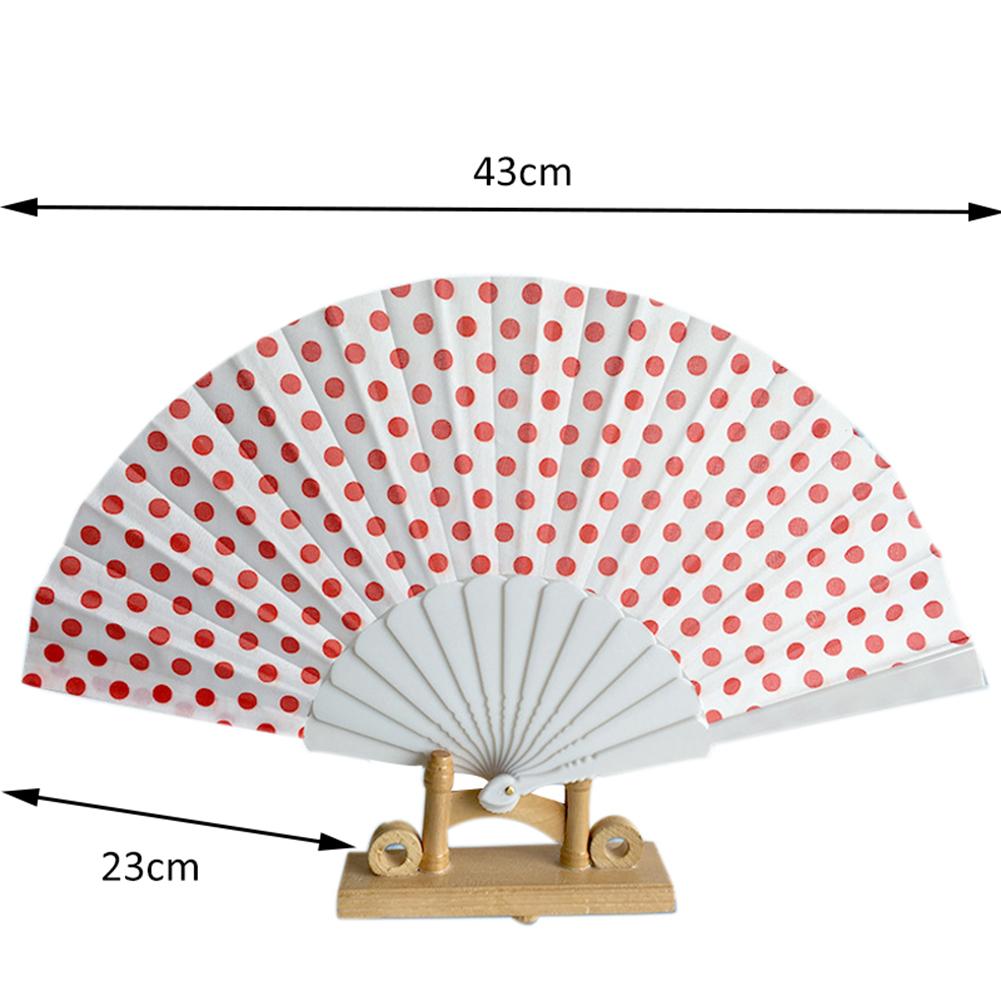 9 kleuren Elegante Plastic Spaanse Hand Fans Japanse Stippen Hand Folding Fan