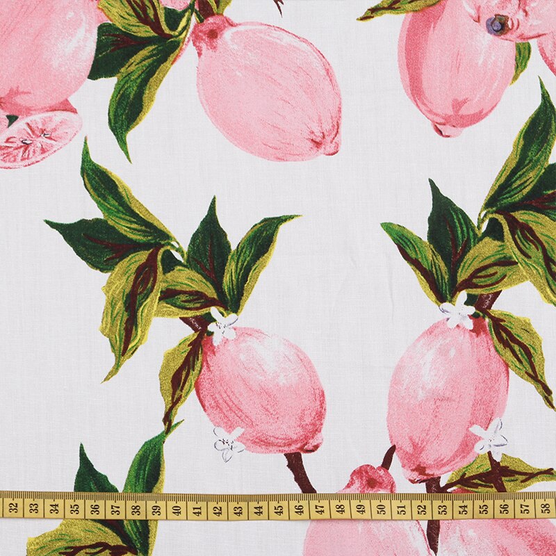 3 colors lemon vintage fabric Retro style fabric Calico Printed cotton fabric for DIY Bag 1 order=50cm*140cm