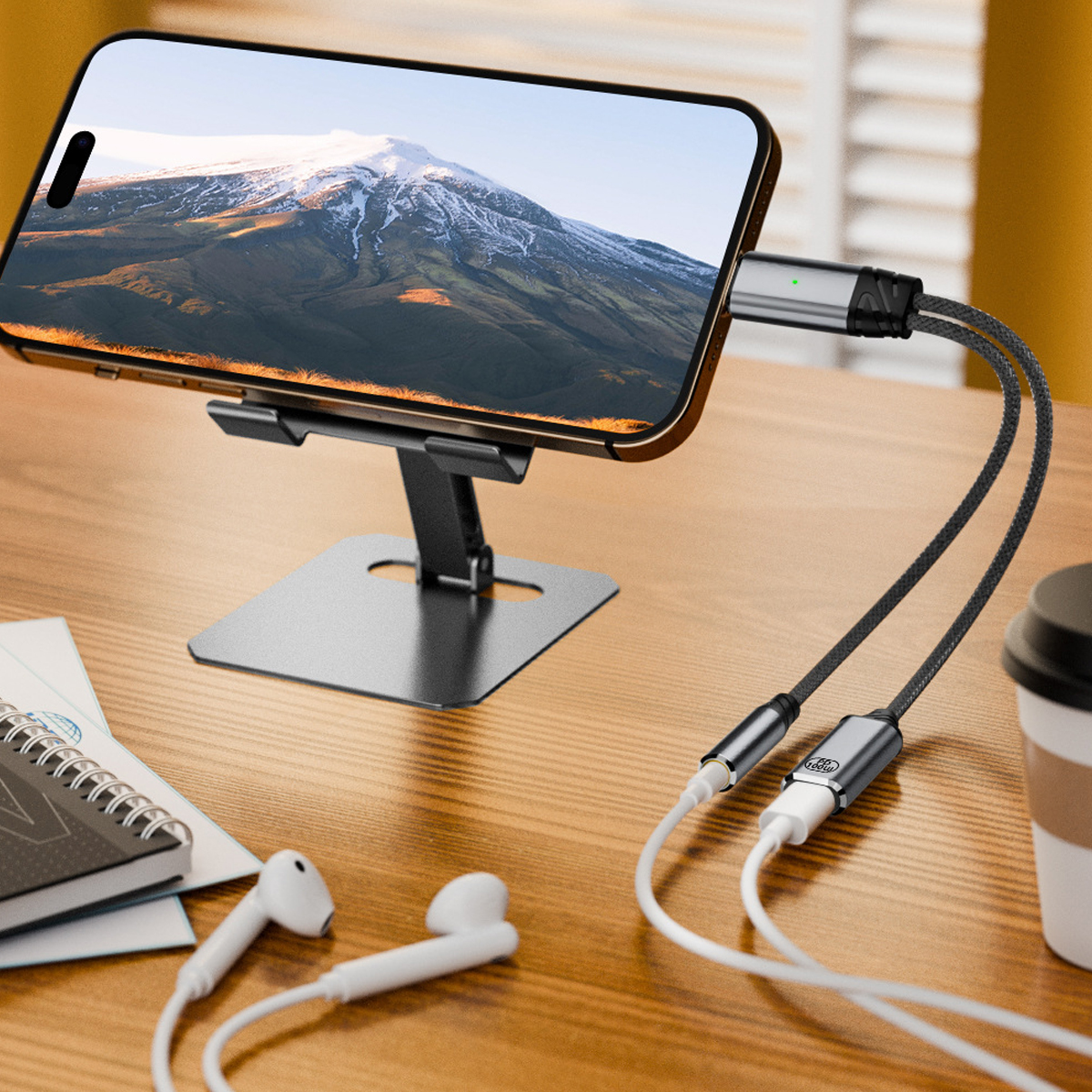 ANKNDO USB tipo C a conector hembra de 3,5mm adaptador de auriculares USB C a Aux Cable adaptador de Audio Compatible con cargador rápido