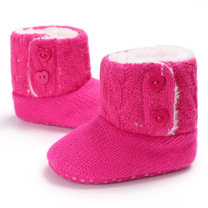 Winter Girls Boys Snow Boots Shoes Anti Slip Soft Sole Knitted Warm Baby Boots For Infant Newborn Baby Kids 0-18M