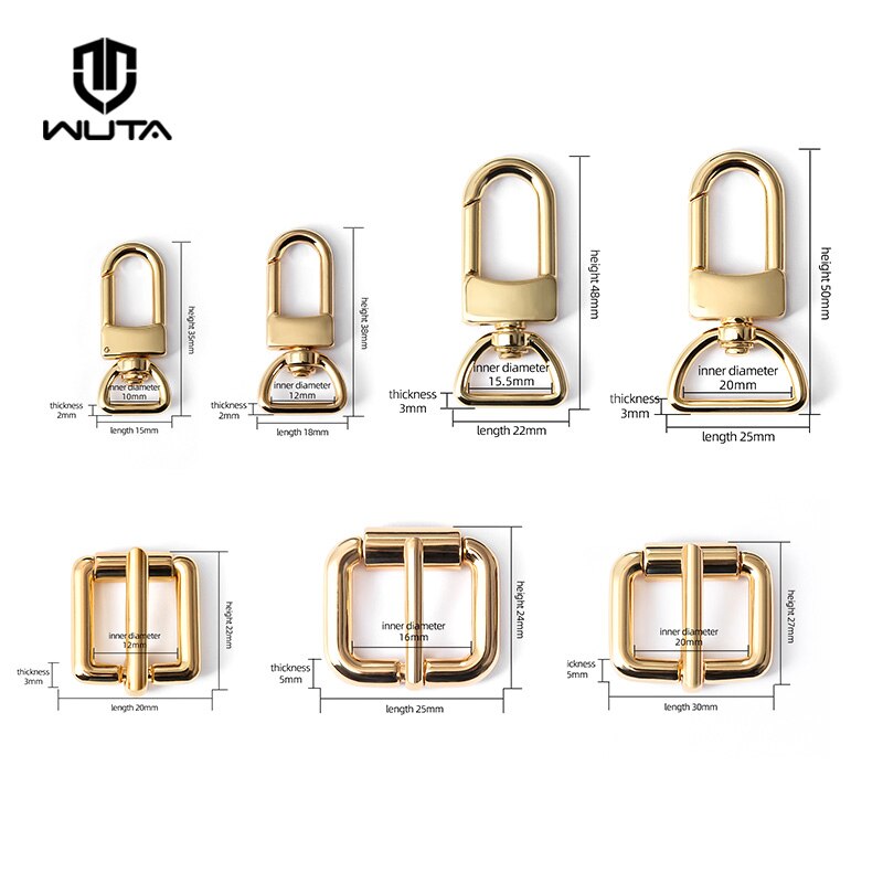 WUTA D Tail Hook Buckle D Ring Lobster Clasp Metal Roller Pin Buckle DIY Accessories for LV Bag Strap Belt Dog Collar 1 Piece