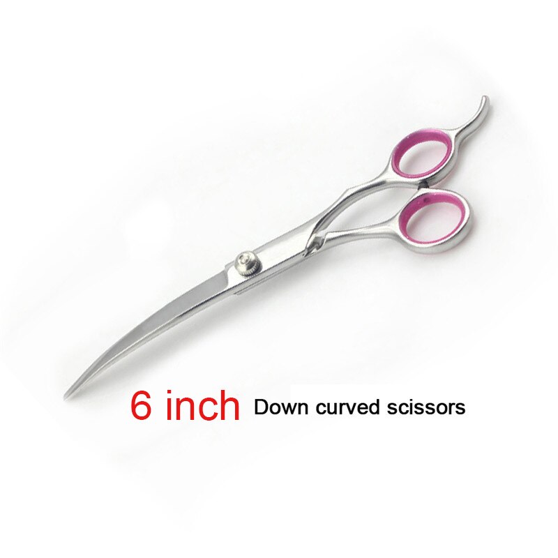 6" 7'' Stainless Steel Pet Gromming Curved Blade Scissors Dog Cat Cutting Hair Scissors Barber Up Curved / Down Curved Scissors: 4