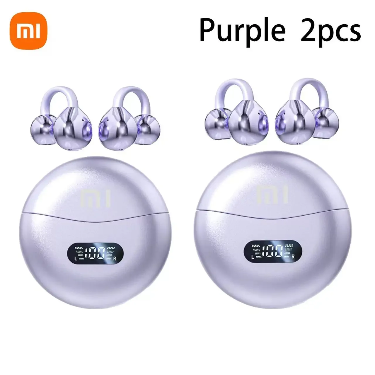 Xiaomi sem fio condução óssea alta fidelidade bluetooth 5.4 fones de ouvido clipe no ouvido com microfone display digital à prova dwaterproof água esporte: MULTI