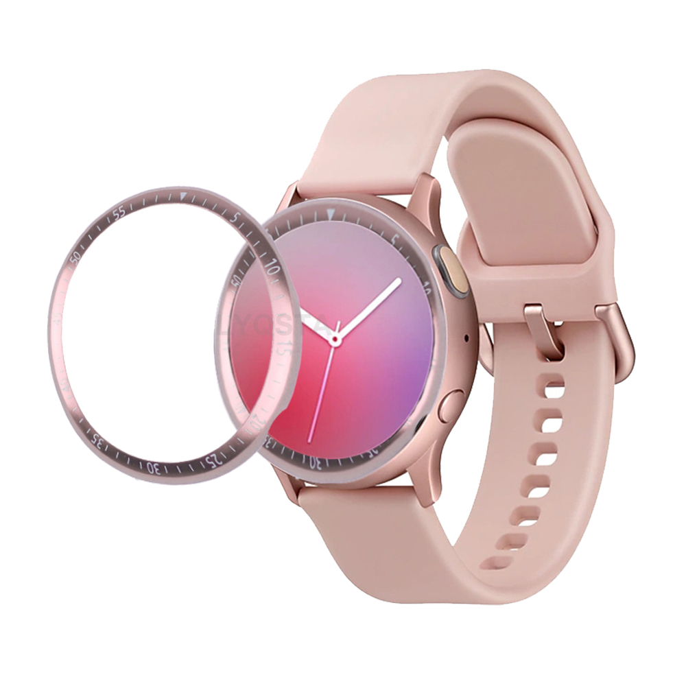 Ring Case Protection Cover Bezel For Samsung Galaxy Watch active 2 40 44mm Smart Bracelet Bezel active2 Anti Scratch Metal Cases: Rose Pink / Active 2 40mm