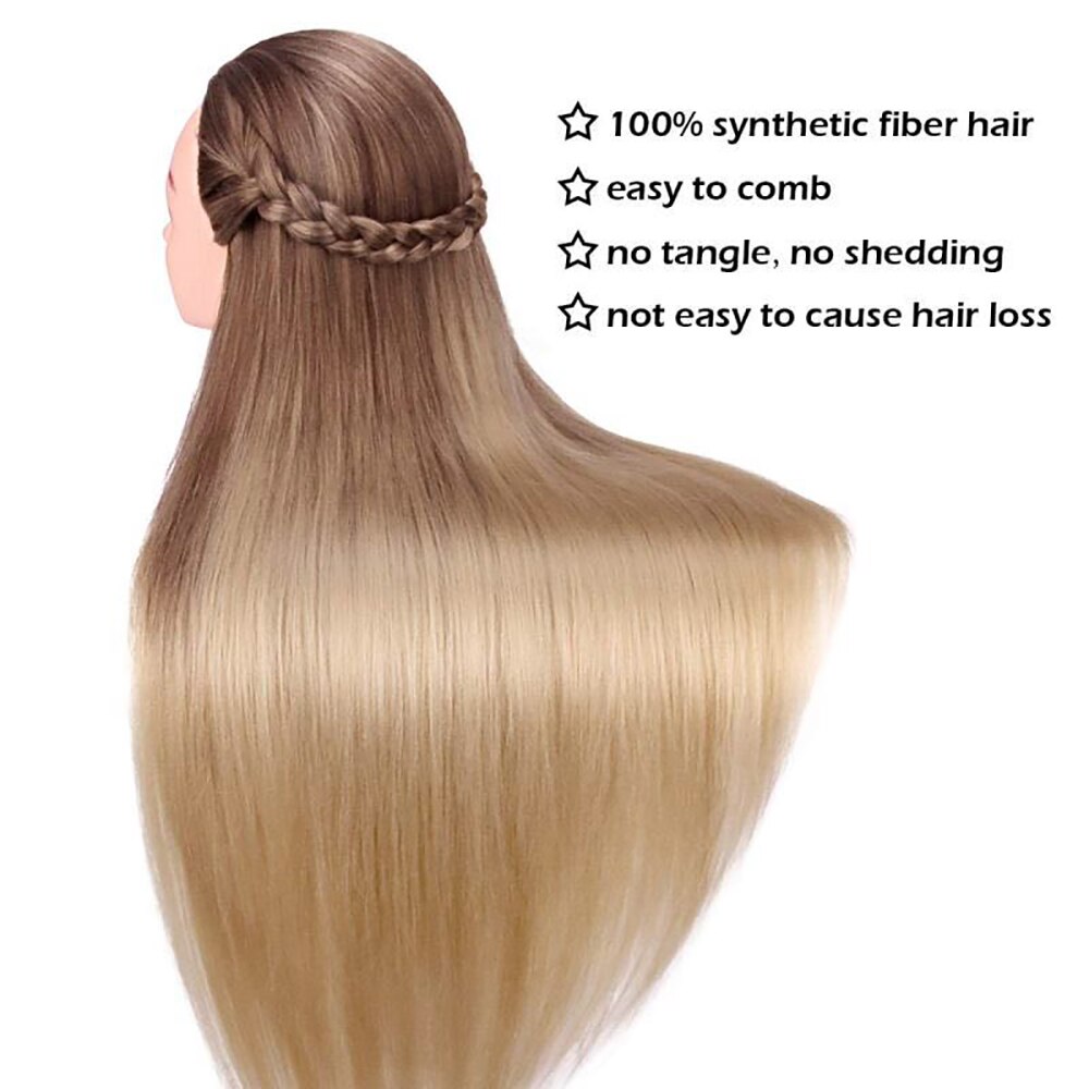 80cm 100%  høj temperatur syntetisk fiber hår 30 "træningshoved mannequin hoved til frisør praktisere paryk hoved hår dukke