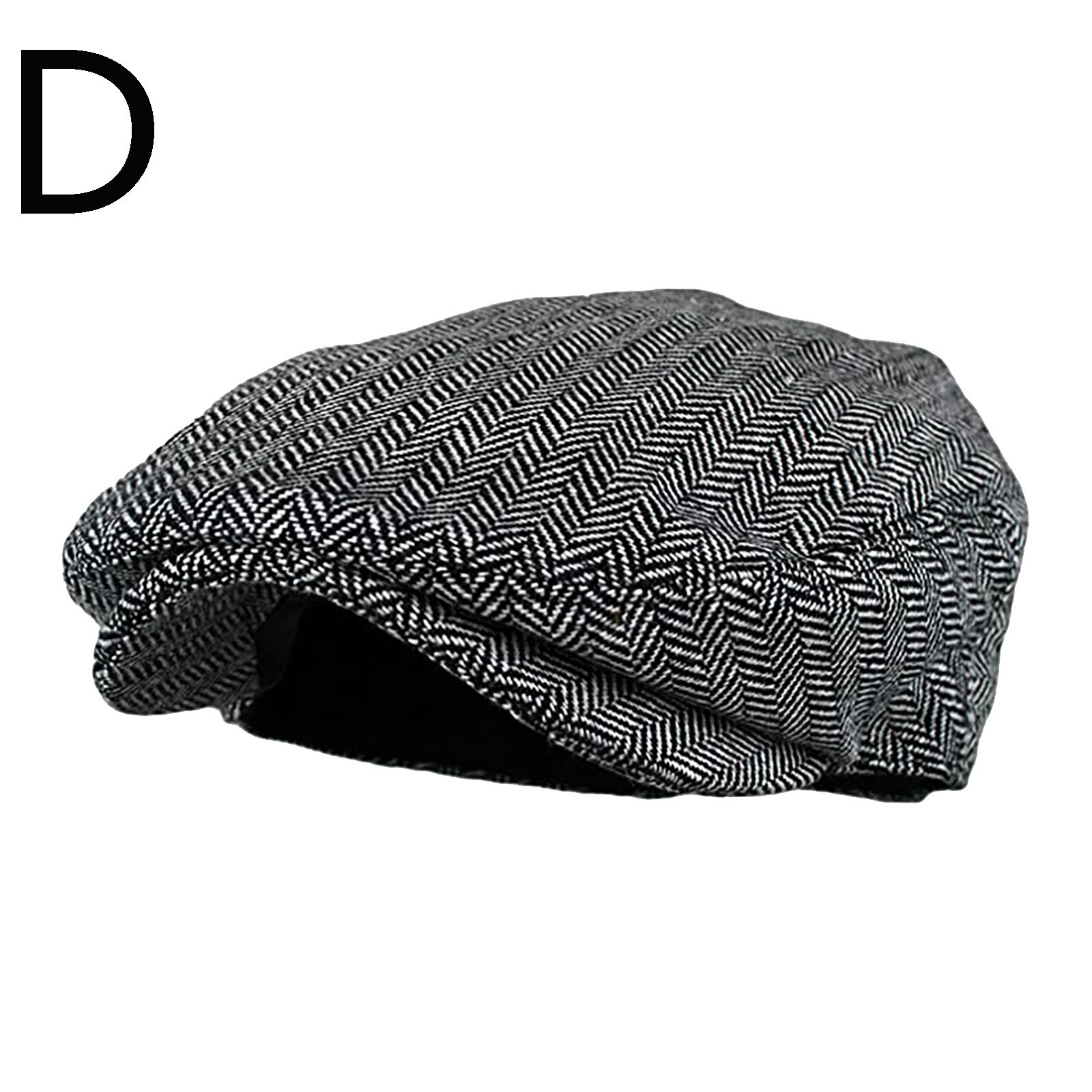 Autumn Winter Men Cap Hats Berets British Western Style Wool Advanced Flat Ivy Cap Classic Vintage Striped Beret Cap: B