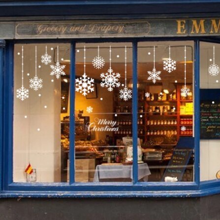 Christmas-dressed Owl On A Tree Branch Wall Stickers Wall Window Christmas -year Christmas Festival Stickers Decoration: D