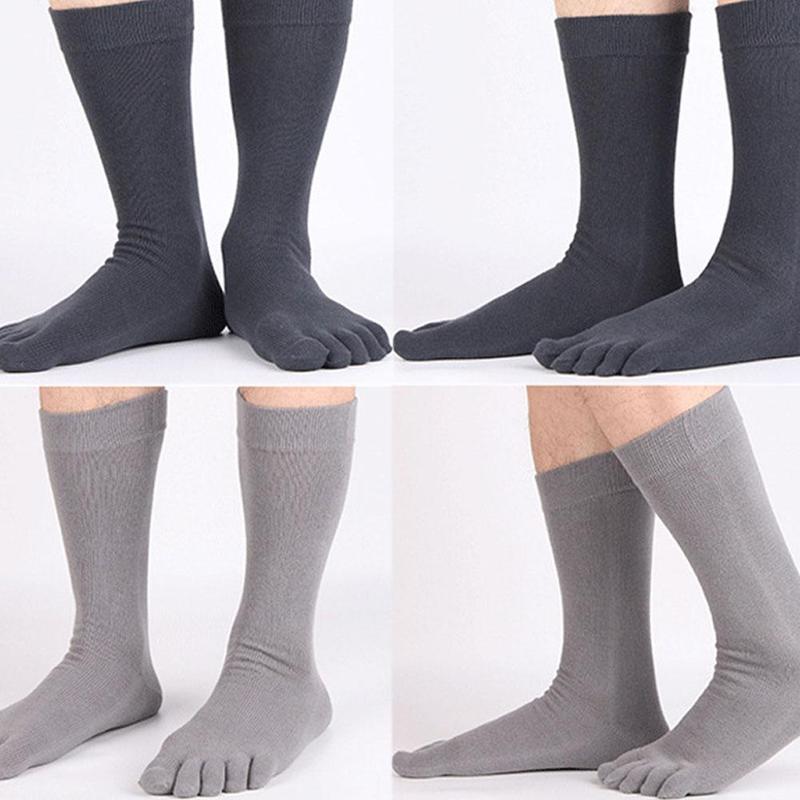 Chaussettes de Sport en coton à cinq doigts pour hommes, Long Tube, chaussettes japonaises en coton respirant, absorbant la sueur et déodorant, chaussettes à orteils fendus