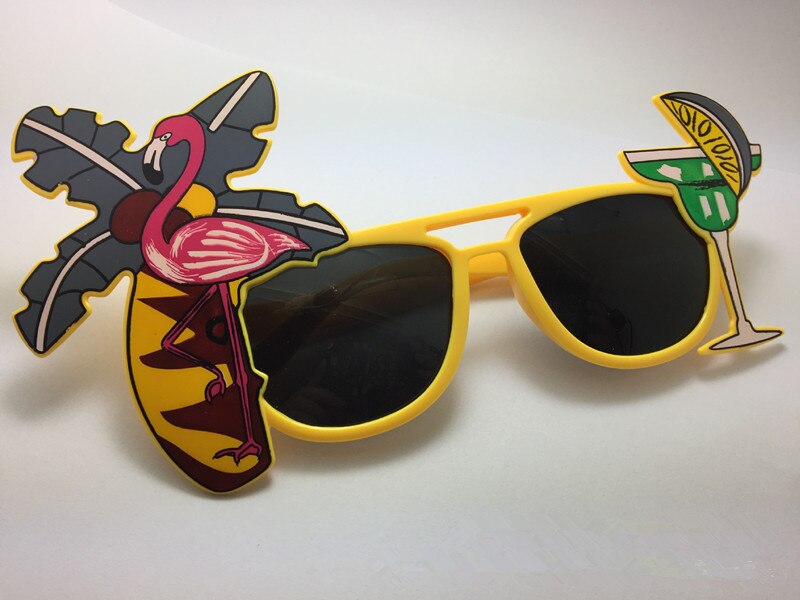 1pcs Beach Hawaii Party Pink Flamingo Party Tropical Decorations Funny Glasses Pineapple Sunglasses Summer Hawaiian Party Event: Dark Gray