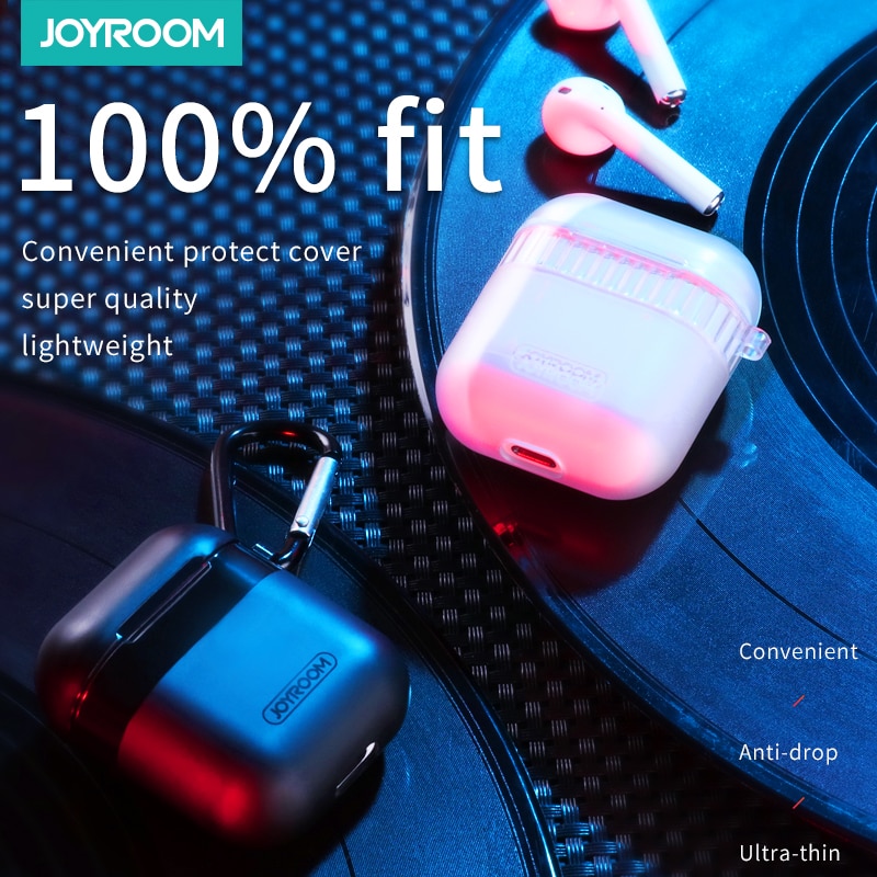Joyroom läpinäkyvä suojakotelo airpodille hard tpu shell kuulokkeet apple airpodille 1 2 langaton bluetooth kotelon kansi