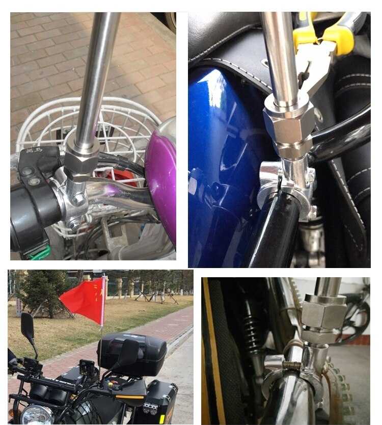 KAFNIK, 1,2 mt/1,6 mt lenker edelstahl teleskop fahnenmast motorrad fahnenmast, Freies