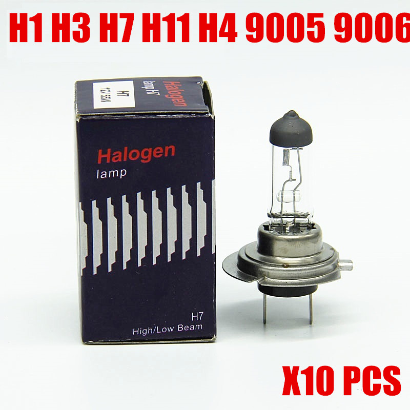 10 Pcs 55 W Auto Halogeen Mistlampen H11 H7 9005 9006 Lamp HB3 HB4 H3 H1 H4 12 V 4300 K Lamp
