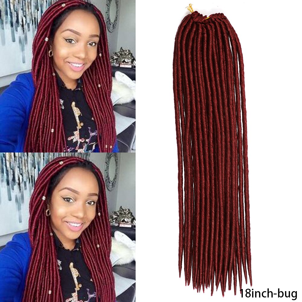 Spring Sunshine Synthetic 20inch Faux Locs Crochet Braids Purple Soft Dread Braiding Hair