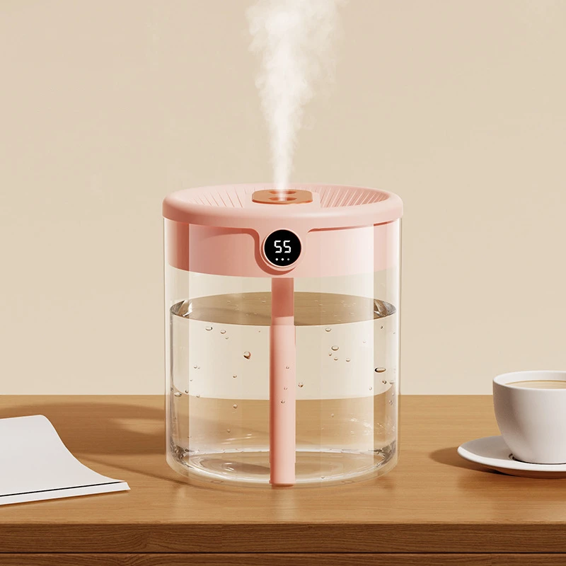Xiaomi Mijia 2L Double Nozzle Air Humidifier with LCD Humidity Display Large Capacity Aroma Essential Oil Diffuser for Bedroom: Pink