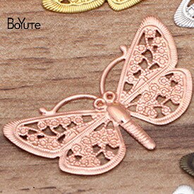 Boyute (50 Stuks/partij) 38*23 Mm Dragonfly Filigraan Bevindingen Metalen Messing Diy Handgemaakte Haar Sieraden Accessoires: Rose Gold Plated