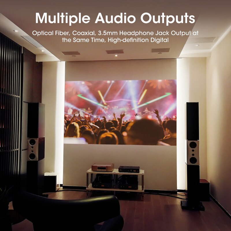 HDMI Audio Back Adapter ARC To Audio Return Adapter Fiber Optic Coaxial 3.5mm Audio Output Converter USB Analog Audio Converter